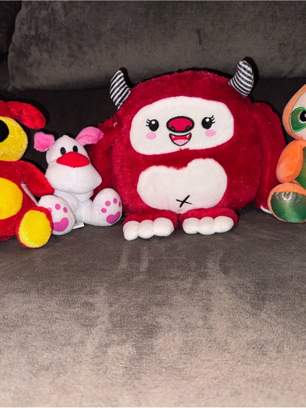 Red Plush Monster Toy - Cute Soft Kids Plush